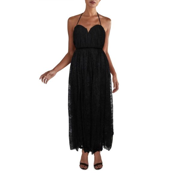 SAU LEE Dresses & Skirts - SAU LEE Womens Black Spaghetti Strap Midi Formal Fit + Flare Dress 2